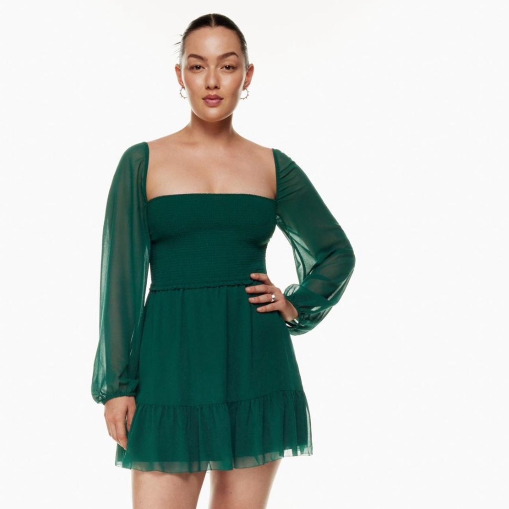 Aritzia Wilfred Temptest Dress - Forest Green